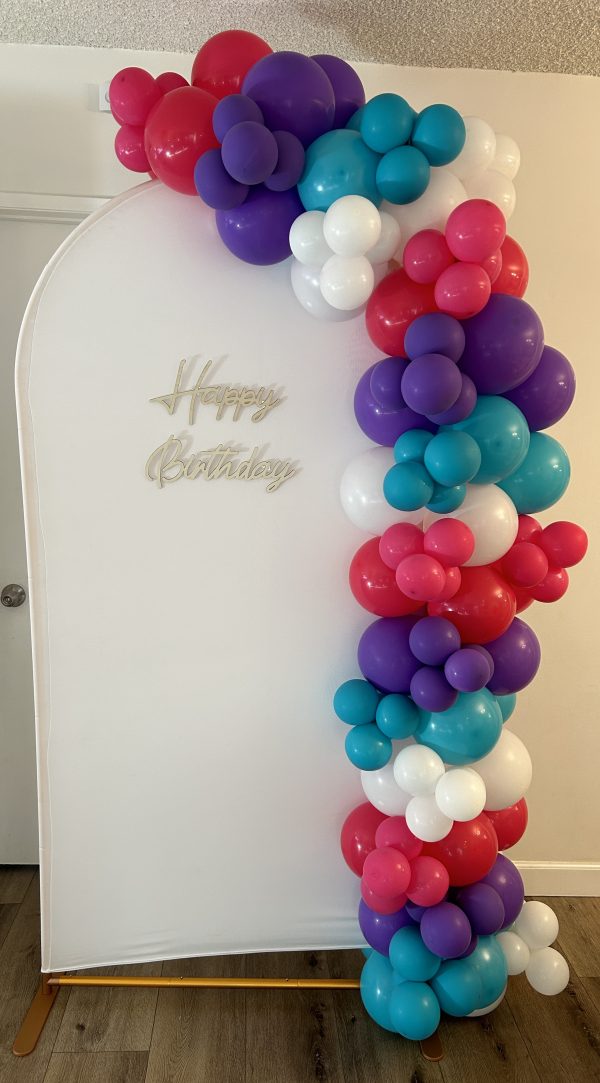 Balloon Chiara Board by Boom Balloon Los Angeles, a 6.6-foot customizable event backdrop with balloons and personalized signage